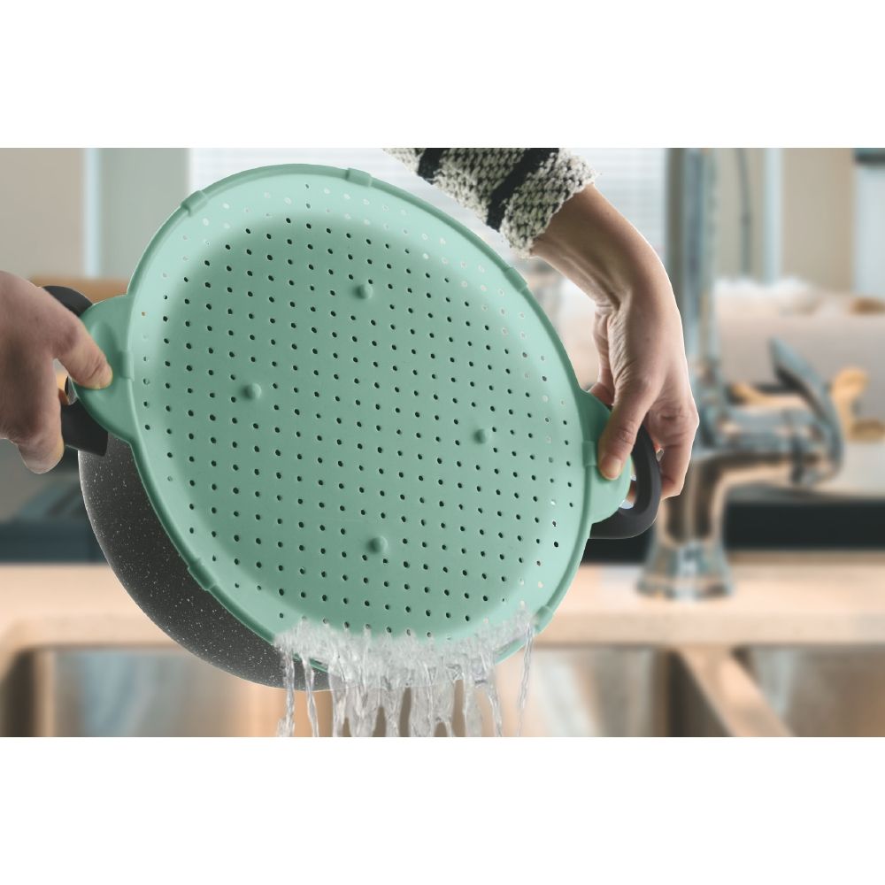 Coperchio Ø28 cm 3in1 scolapasta e sottopentola in silicone con manici SìChef