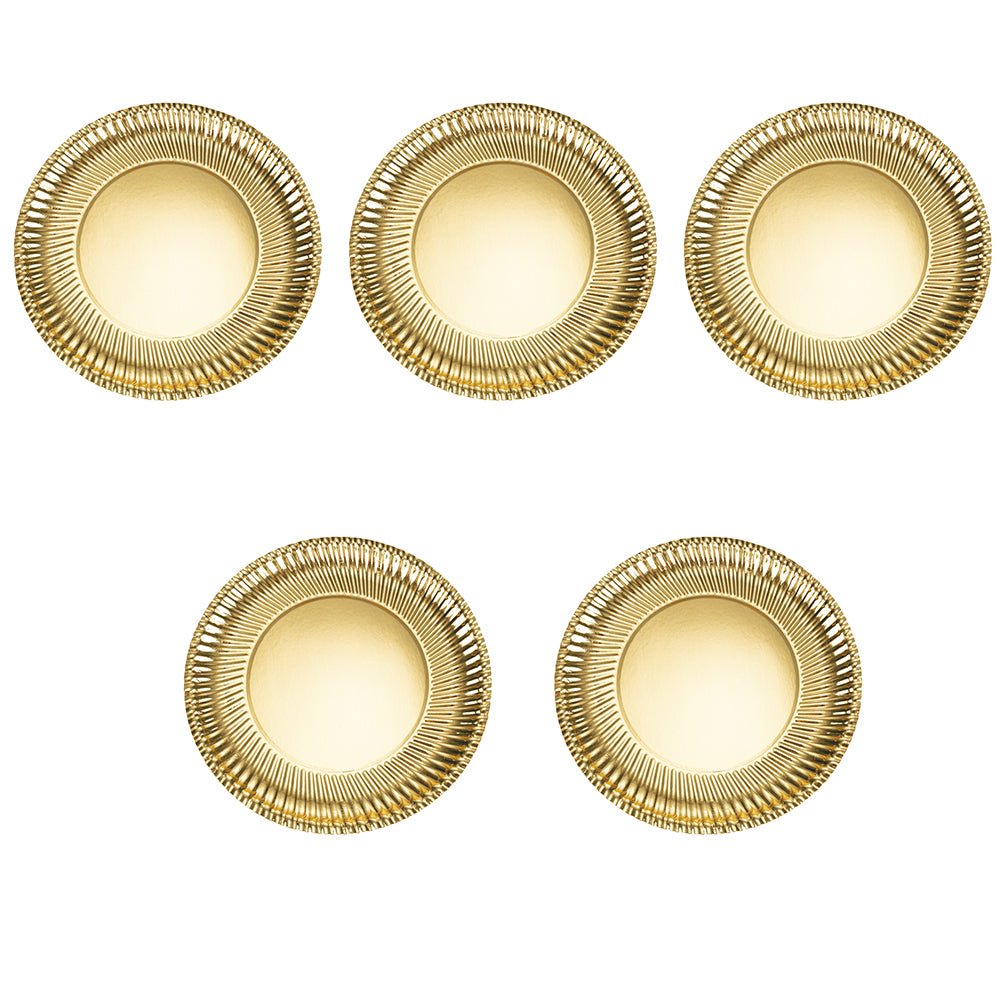 Set 5 piatti monouso oro Ø29 cm in carta