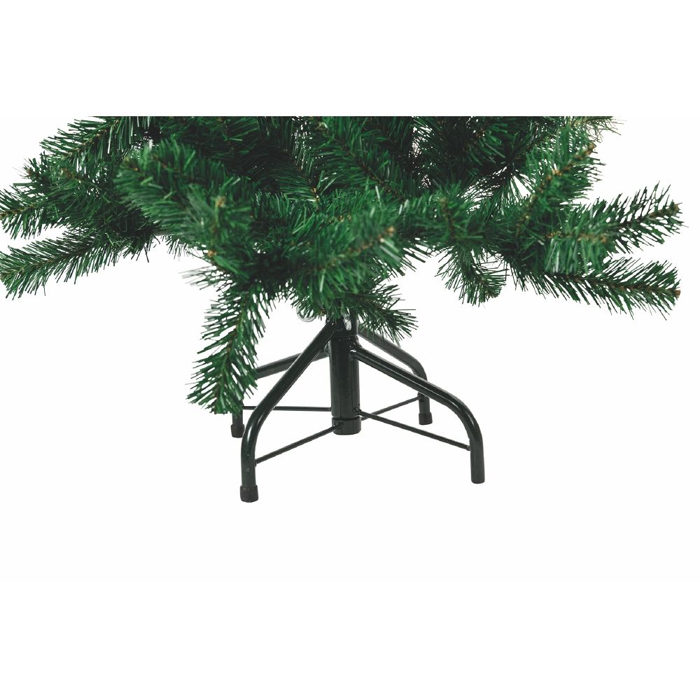 Albero di natale abete verde slim con struttura ad incastro e base in metallo Sestriere Superior Slim