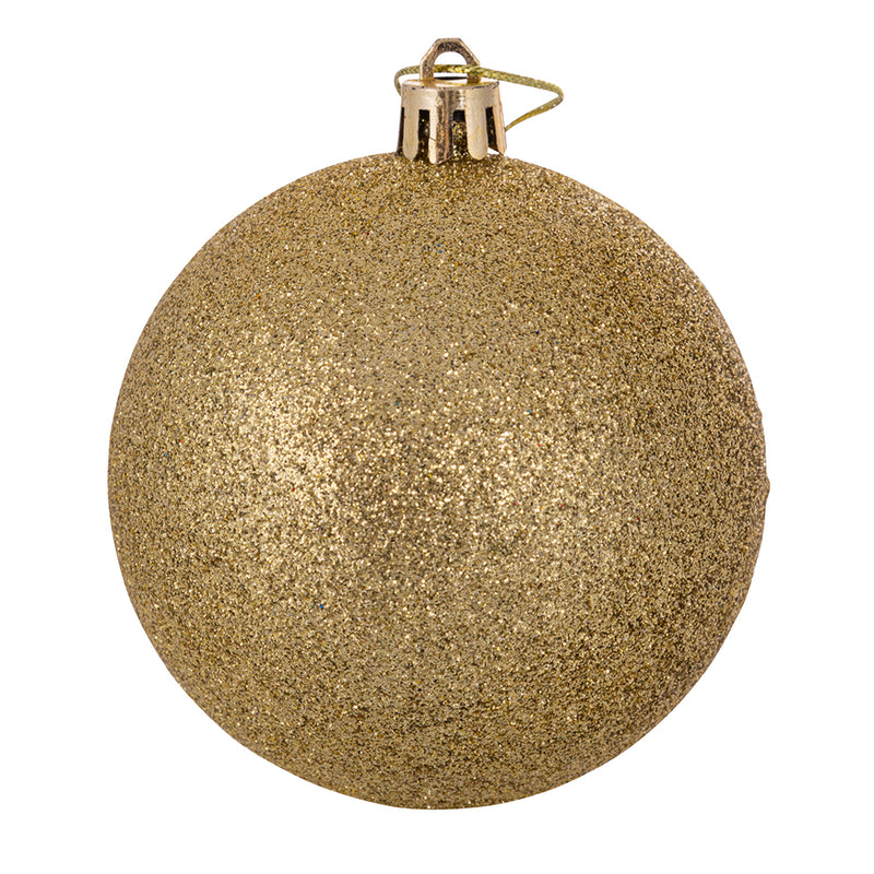 Confezione di 12 palline lucide satinate glitterate di Natale set 12 palle diametro 4 cm