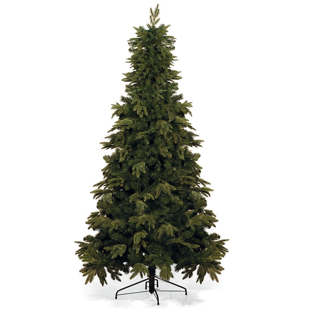 Albero di natale abete verde folto in polietilene con struttura ad incastro da terra e base a croce in metallo Canada Superior