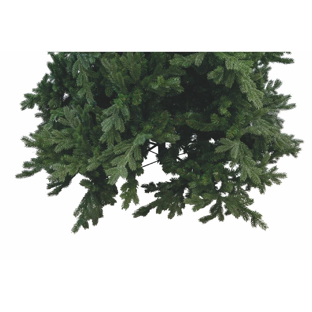 Albero di natale abete folto verde in PVC con struttura ad incastro e base in metallo Courmayeur Superior