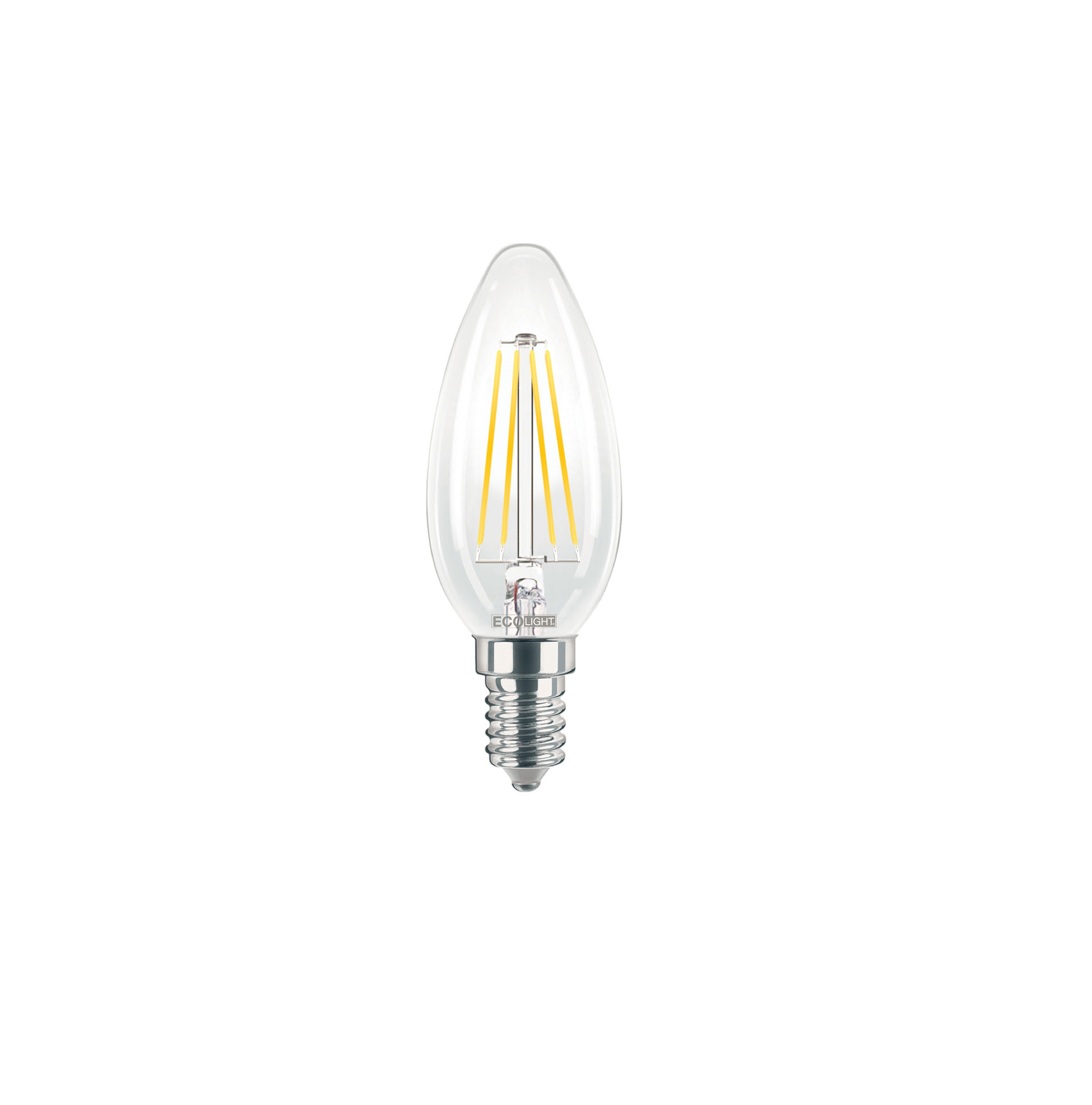 kit 4 lampadine a led con filamento oliva E14 EcoLight 4W