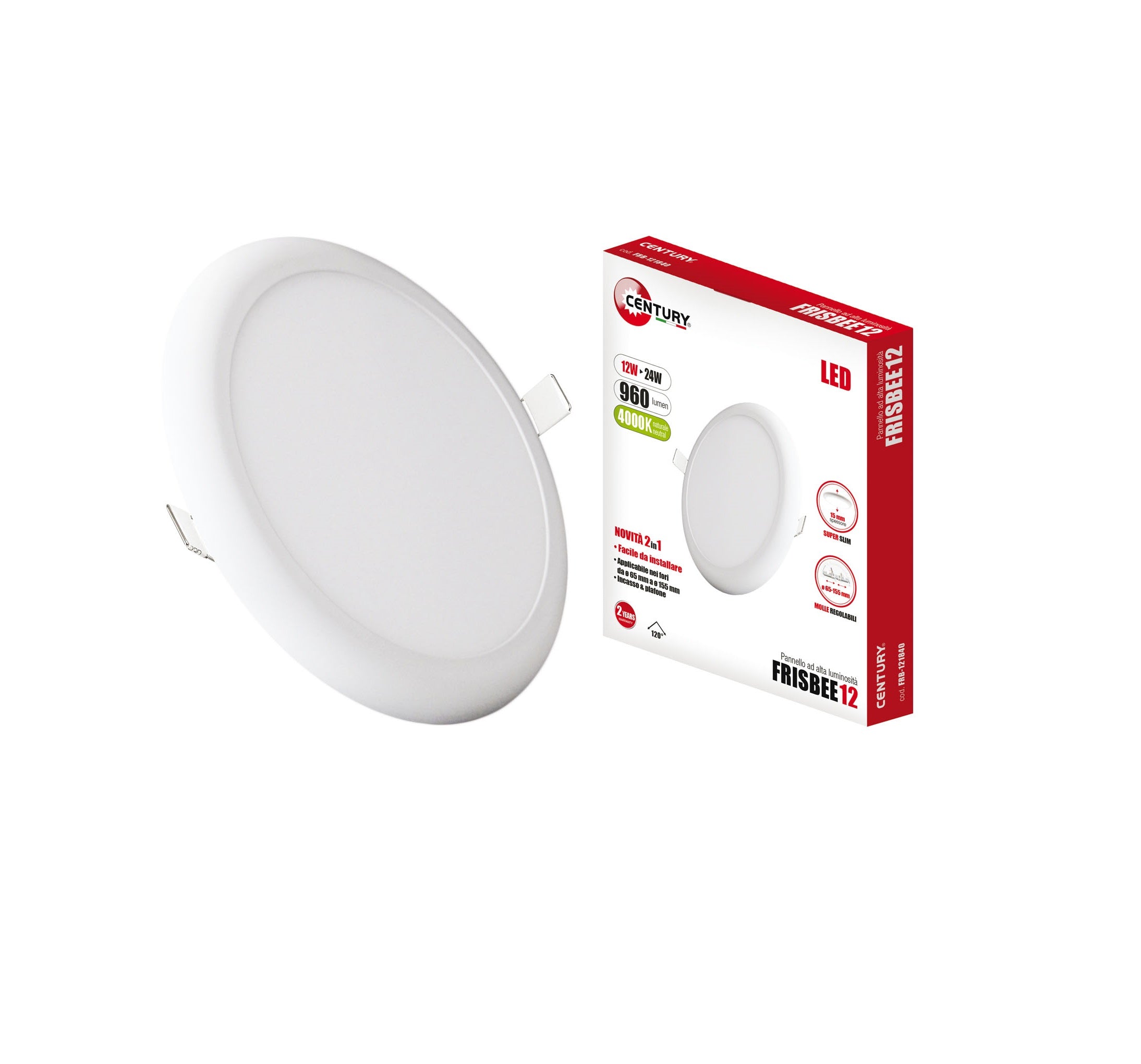 Pannello LED frisbee tondo diametro CENTURY