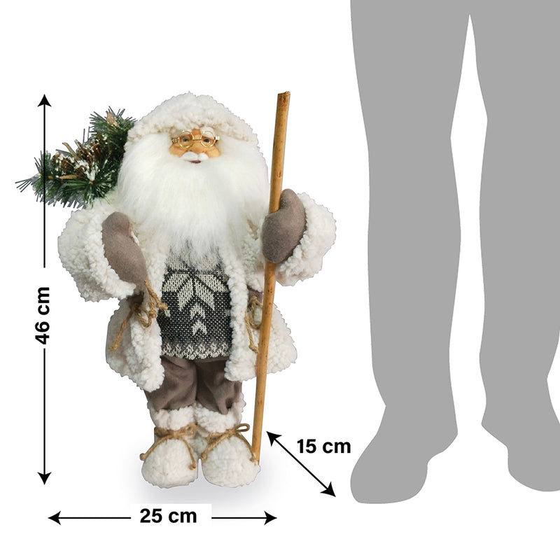 Babbo Natale 9 led in stoffa h. 46 cm, XMas