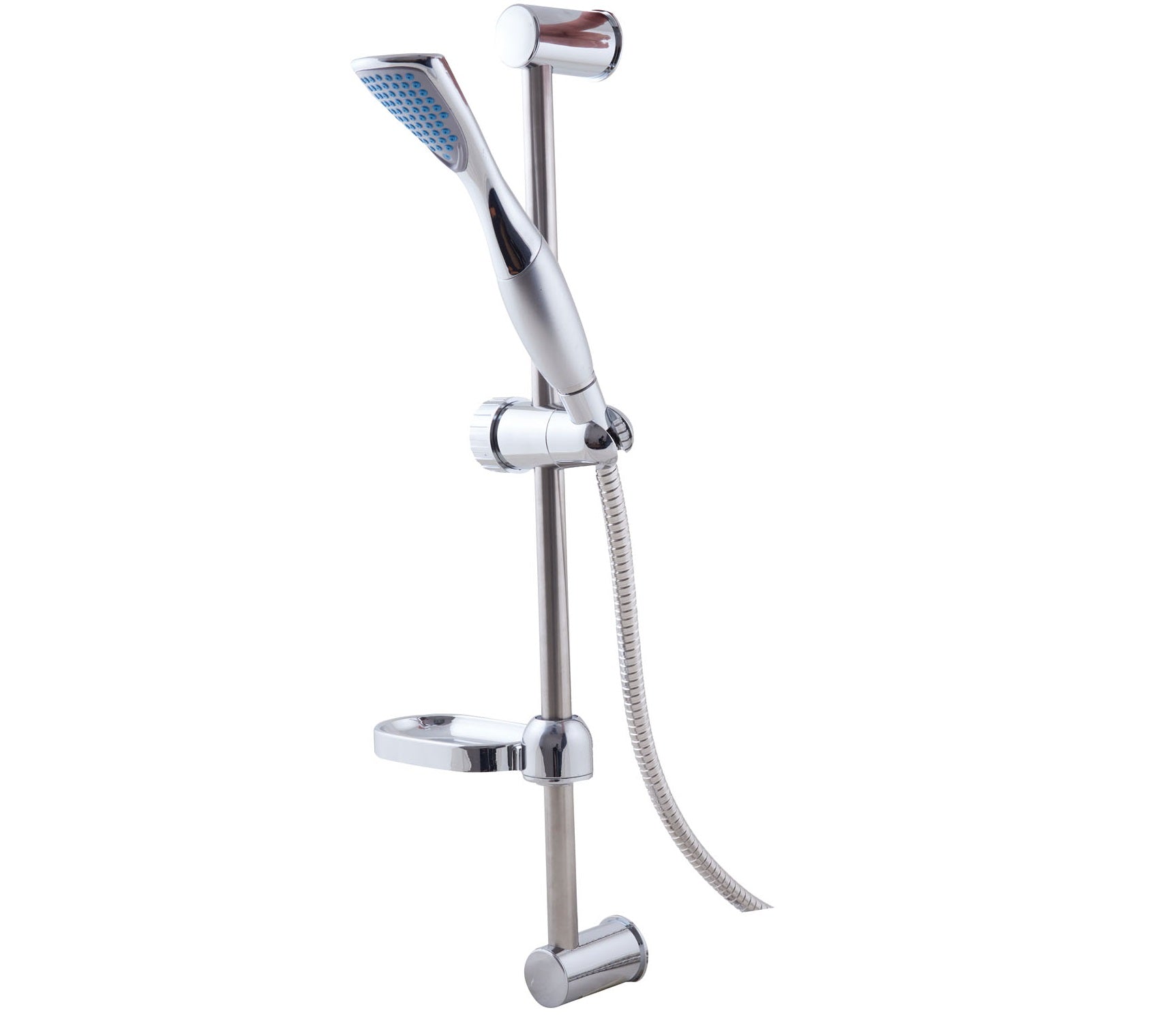 Saliscendi con doccino portasapone e soffione doccia Brixo Amazon Cromo