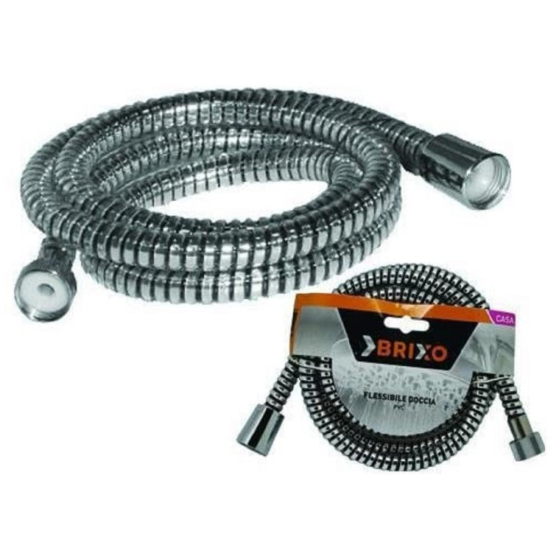 Tubo flessibile per doccia PVC nero cromato 2 m Brixo