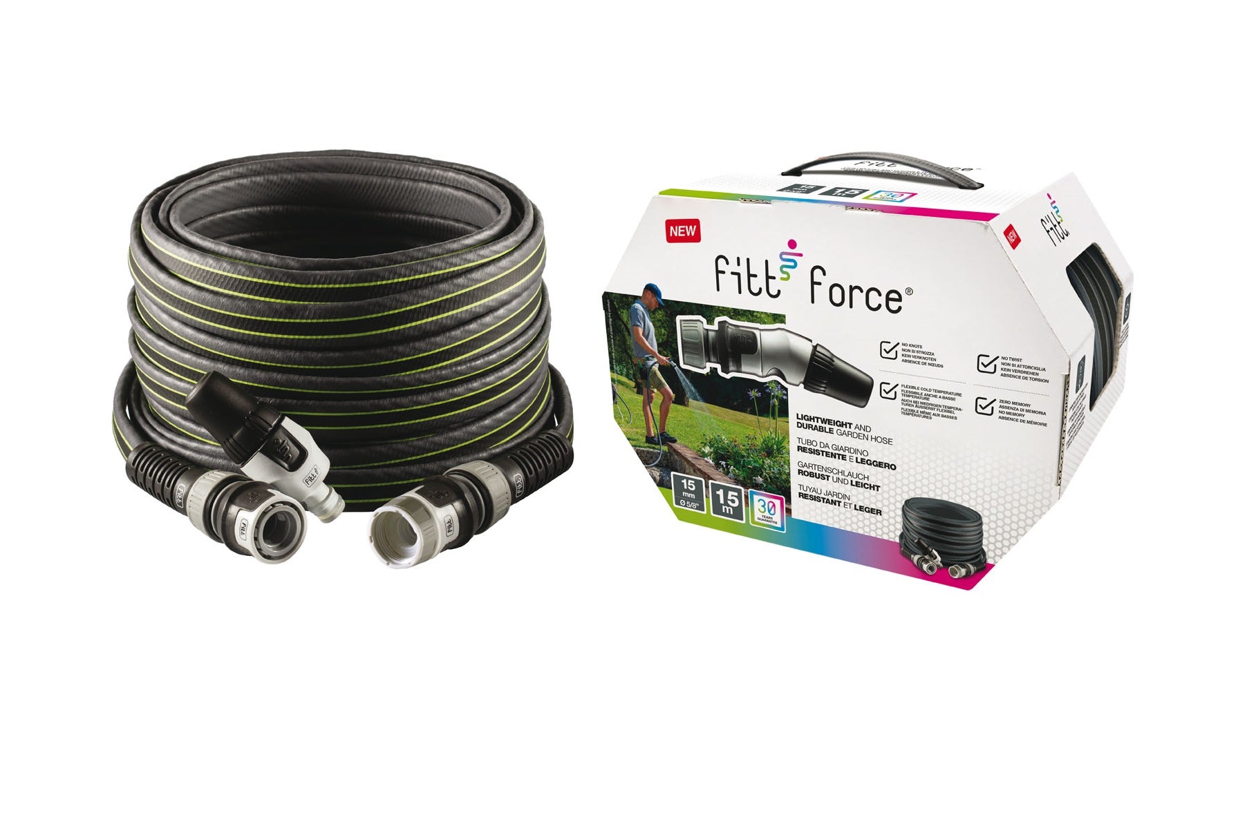 Tubo per irrigazione professionale per grandi giardini e uso domestico 5/8" FITT FORCE