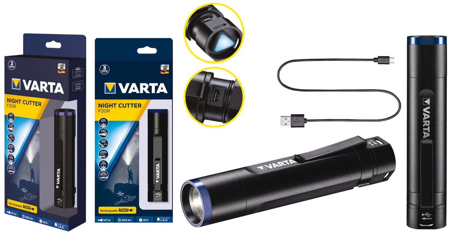 Torcia tascabile con clip per cintura  regolabile a batteria ricaricabile 4 Interfaccia USB