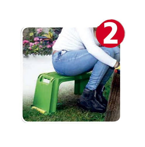 Sgabello contenitore da giardino con ruote 4in1