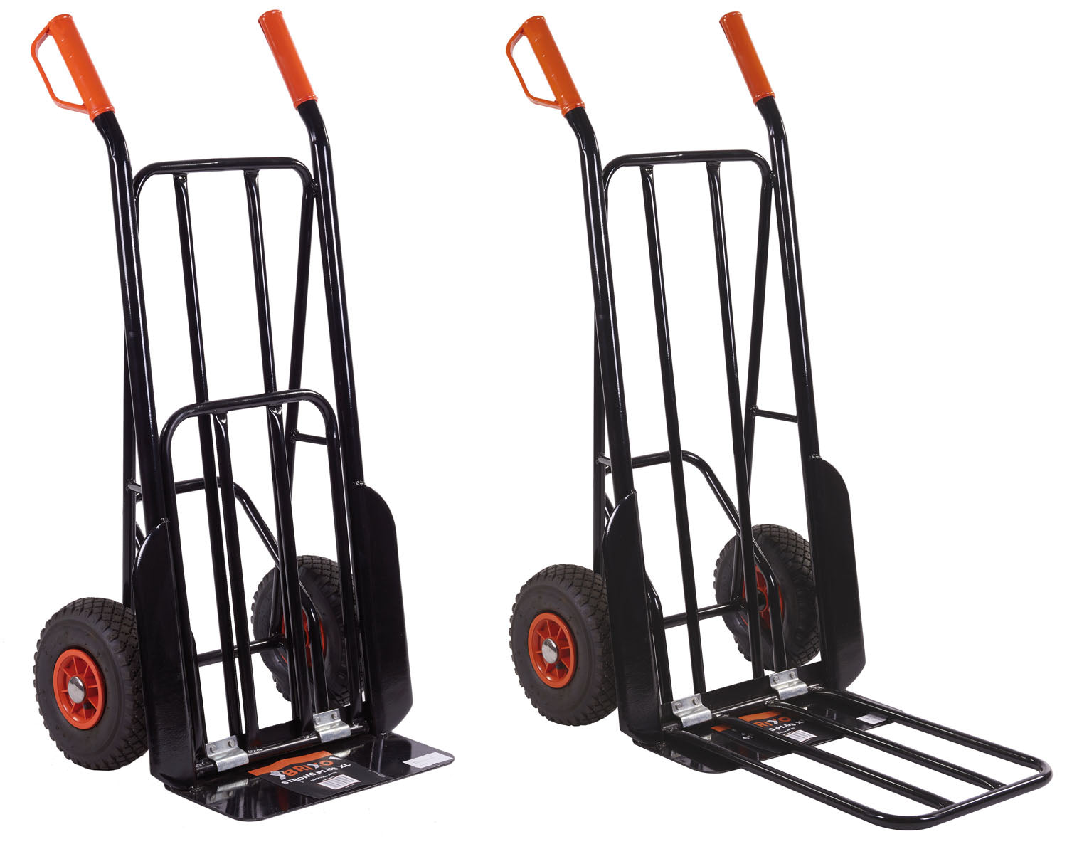 Carrello 2 ruote portapacchi con pedana richiudibile in acciaio 200 kg Brixo Strong Plus XL