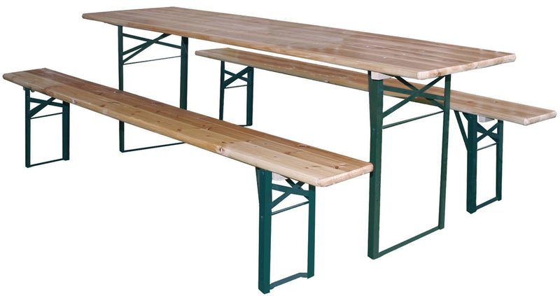 Set Birreria con tavolo e panche pieghevoli 220x70xH78cm Garden Deluxe Collection