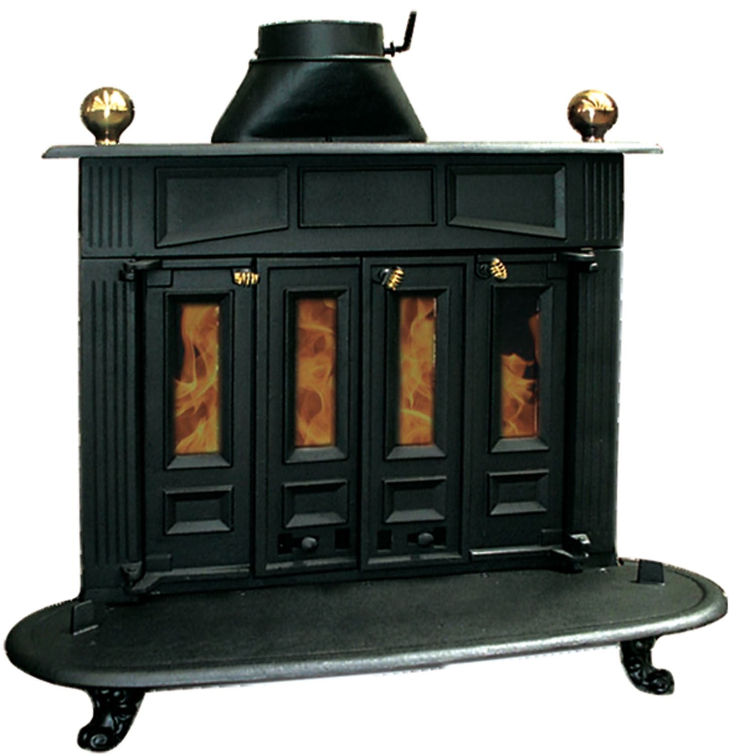 Stufa camino a Legna in ghisa 13 kW con ante e braciere Parlor Franklin