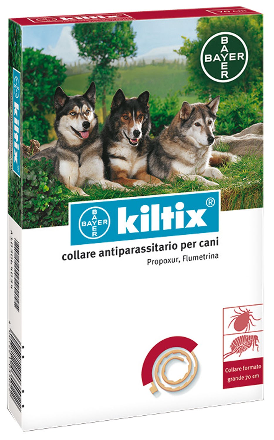 Kiltix collare antiparassitari cani piccola taglia anti pulci zecche 70cm