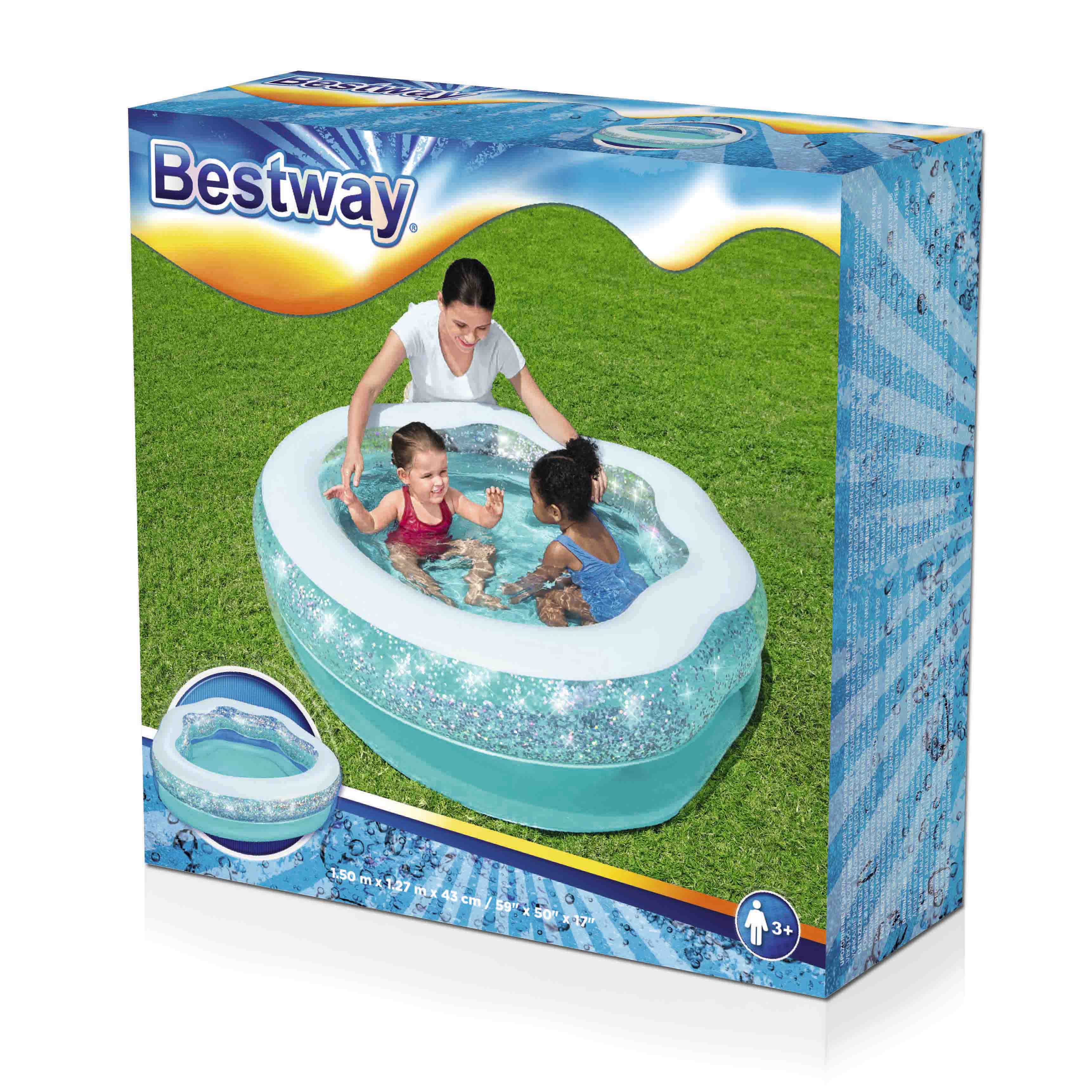 Piscina gonfiabile conchiglia 2 anelli con glitter BestWay 52489