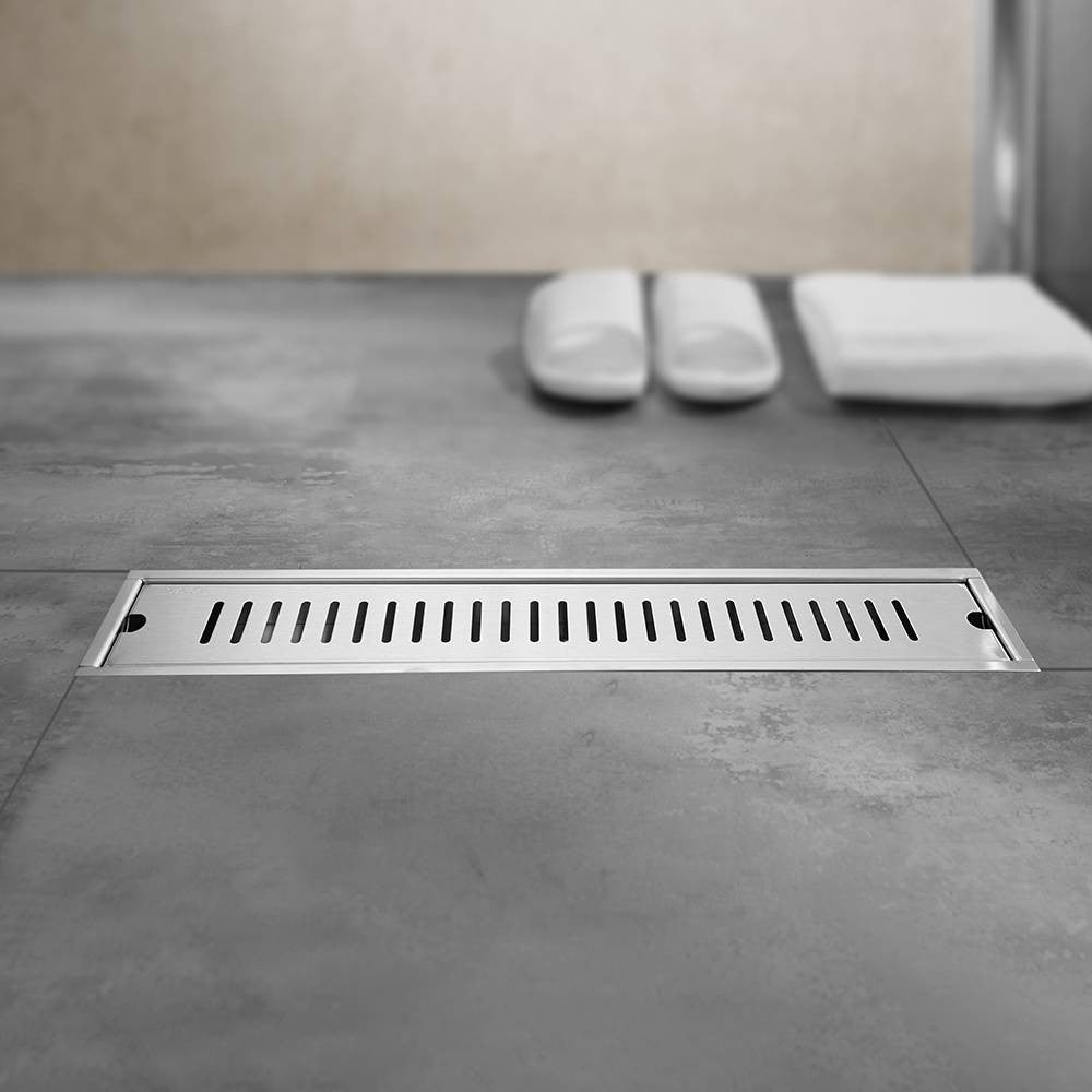 Kit griglia canaletta di scarico in acciaio da incasso per bagno con scarico a filo CN-01