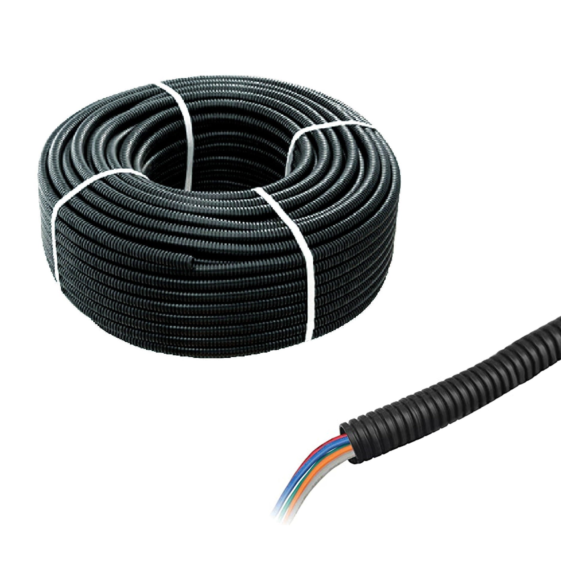 Tubo corrugato per la protezione di cavi con tirafilo