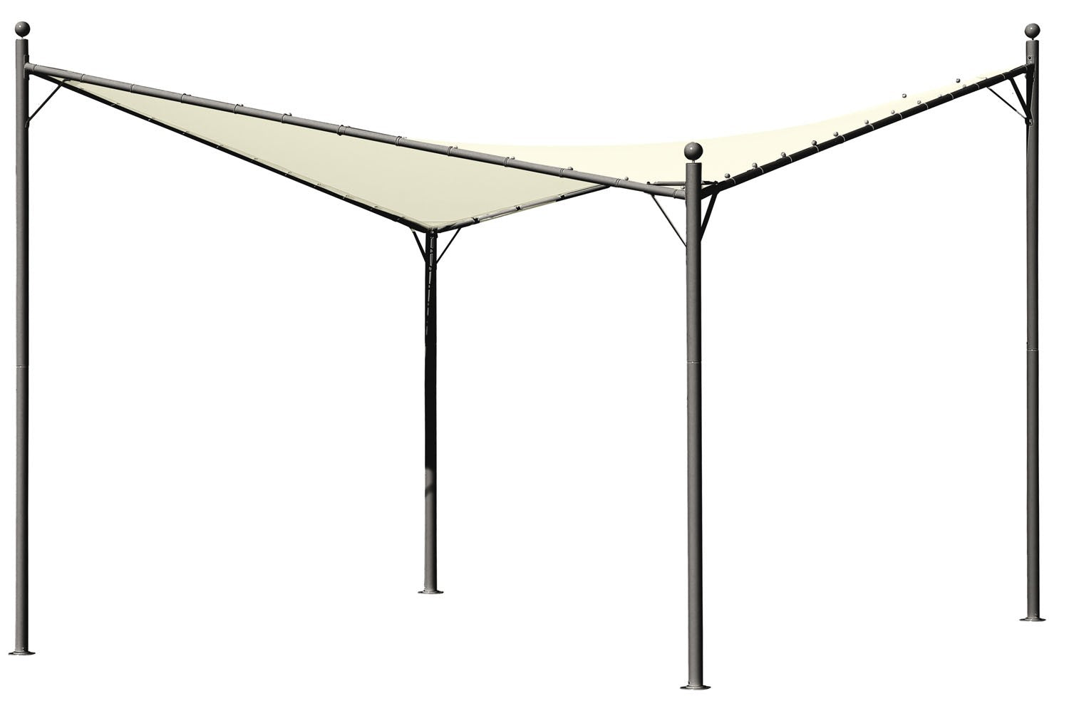 Gazebo in acciaio 350x350 cm da giardino vela quadrata Alicante