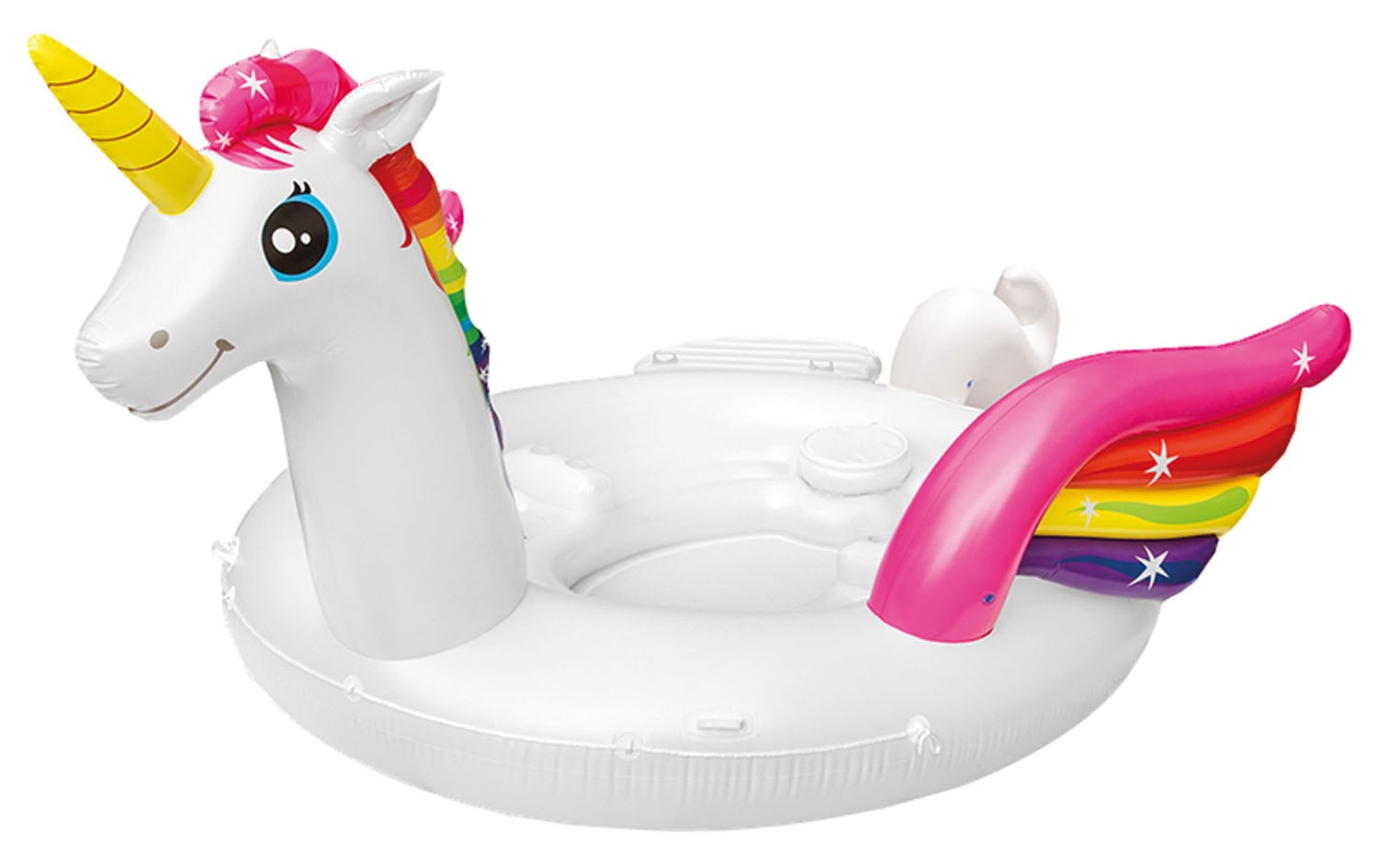 Piscina galleggiante Unicorno 503x335x173 cm - Isola Party Unicorno Intex 57266 NP