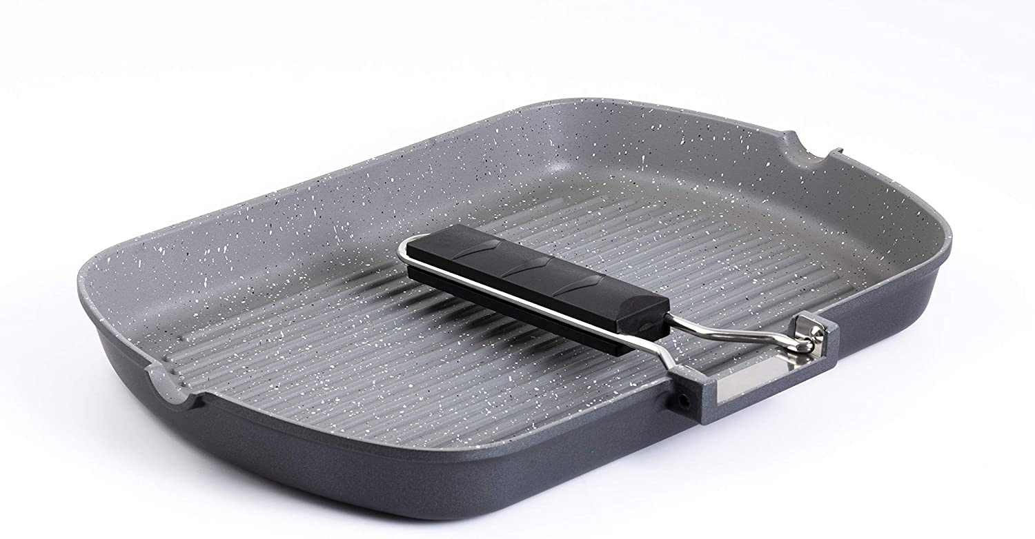 Bistecchiera piastra grill antiaderente con manico Aeternum