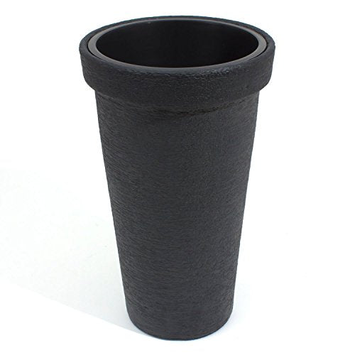 Vaso Kono effetto finta pietra colori nero e terracotta DPC Prosperplast