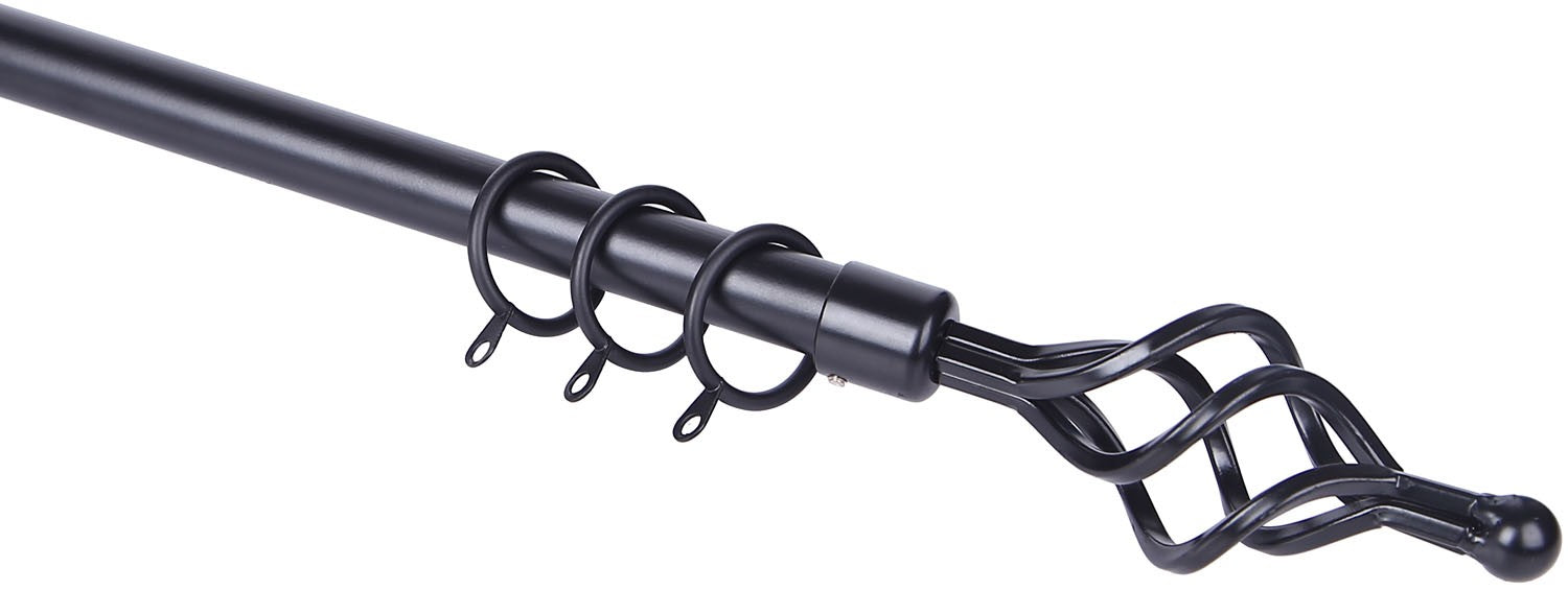 Scorritenda nero in acciaio estensibile Spiral Brixo Etruria