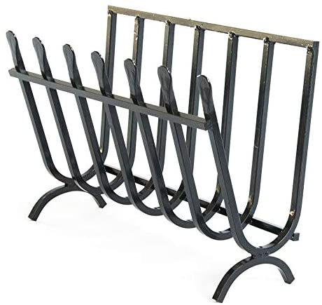 Brucialegna a culla in ferro battuto per camino