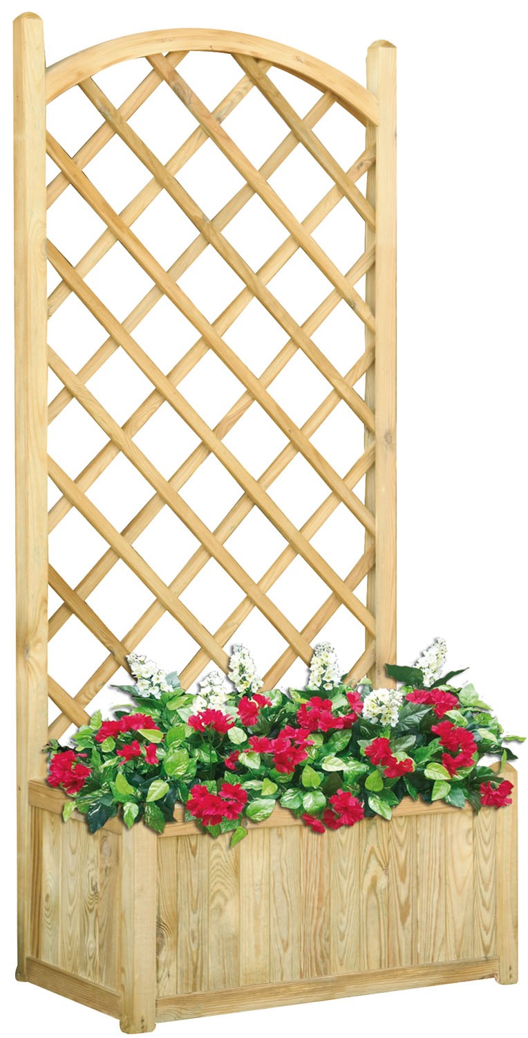 Fioriera in legno di pino impregnate con pannello L80xP40xH172 cm LASA