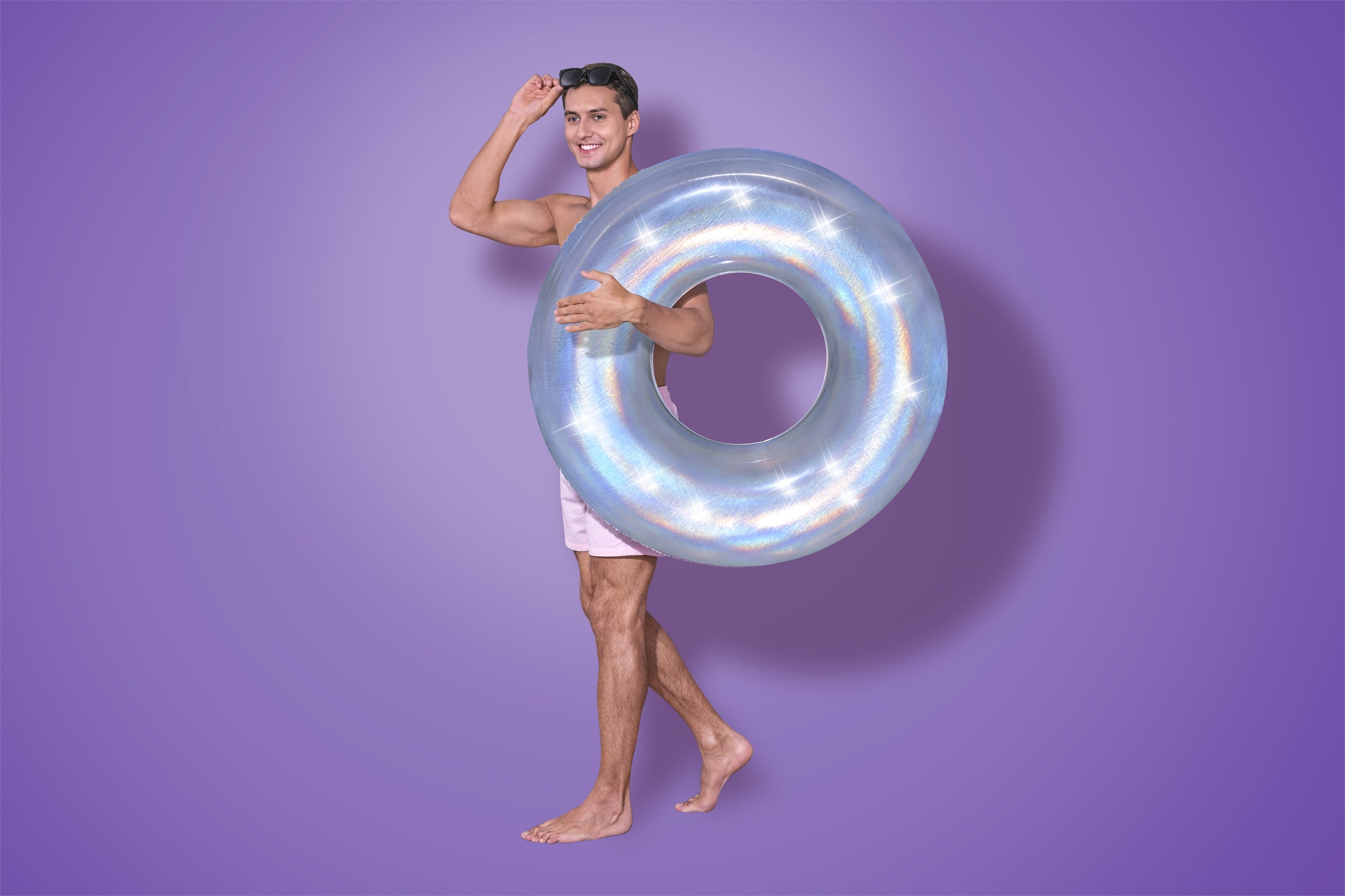 Salvagente ciambella gonfiabile per adulto iridescente scintillante Best