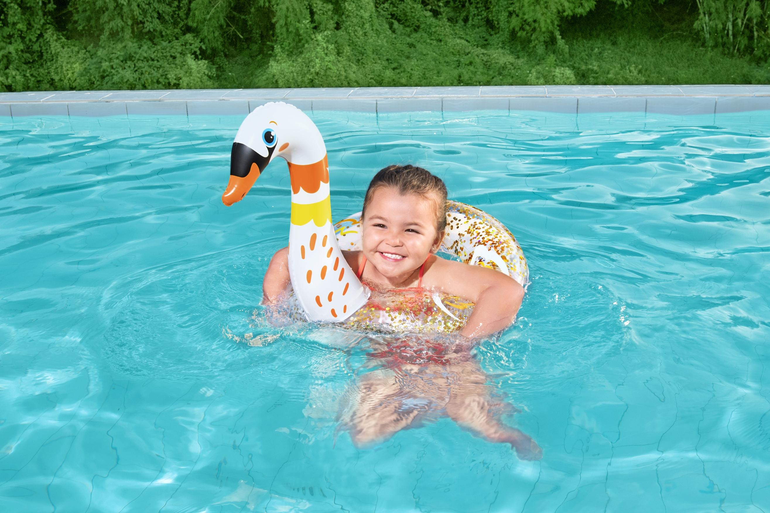 Salvagente ciambella gonfiabile cigno e fenicottero scintillante shimmer