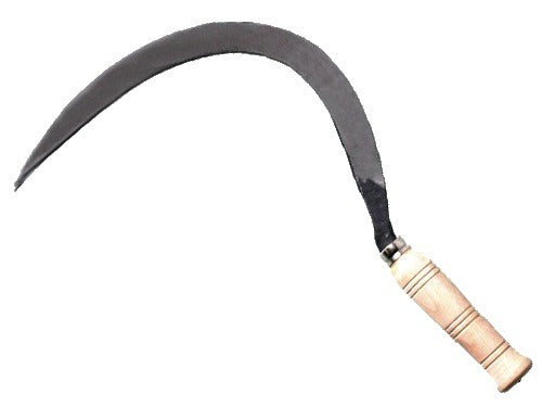 Falciola dentata in acciaio forgiato a mano e manico in legno Brixo