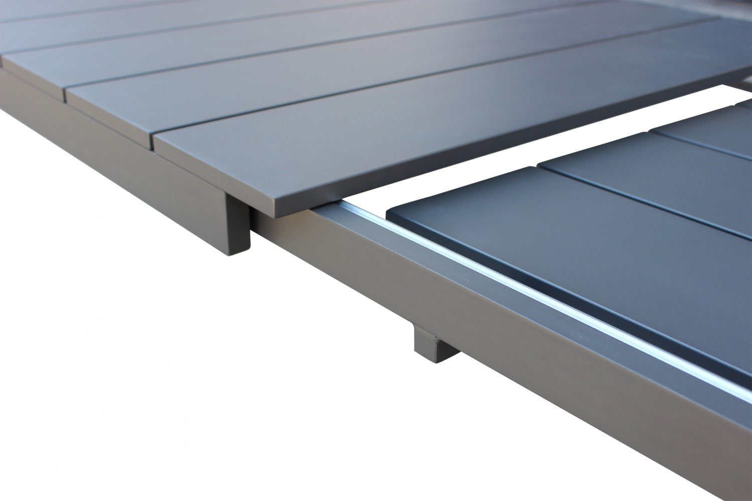 Tavolo estensibile da giardino con struttura in alluminio e piano effetto doghe Spenser