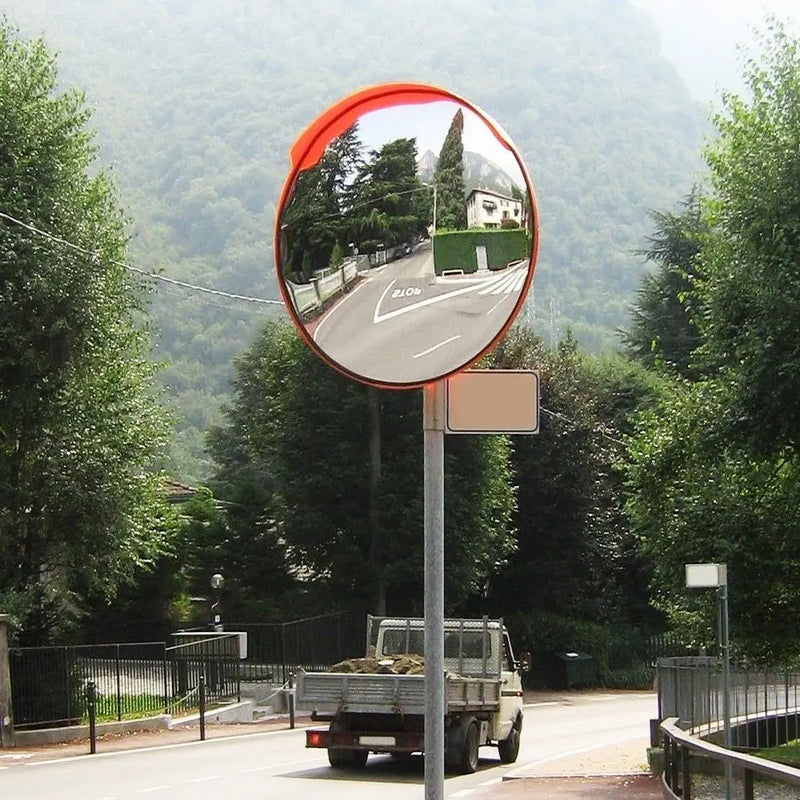 Specchio stradale per pali parabolico con visiera