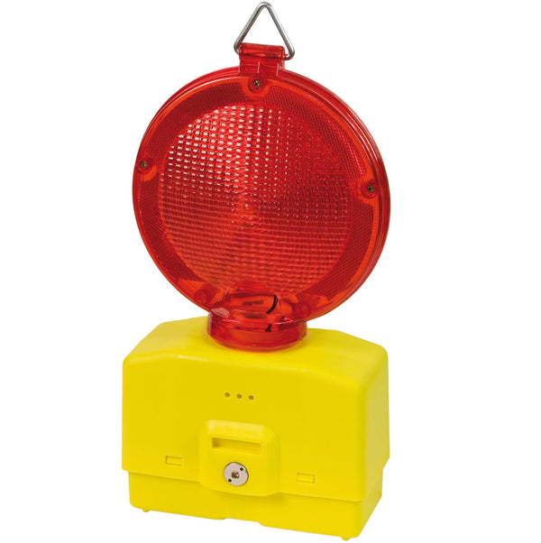 Lampeggiatore lampeggiante a batteria con crepuscolare per segnalazione cantiere luce gialla o rossa