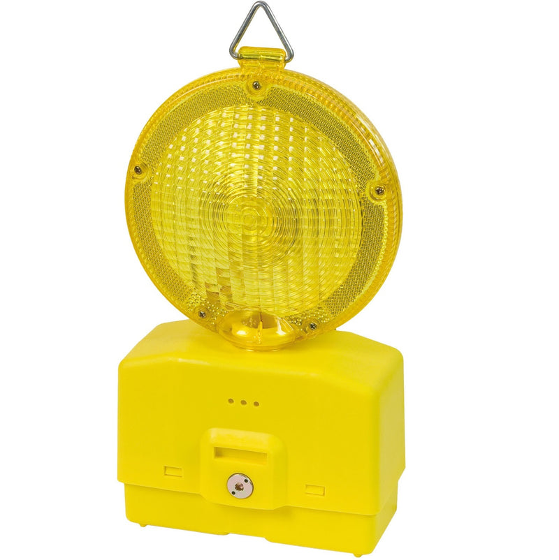 Lampeggiatore lampeggiante a batteria con crepuscolare per segnalazione cantiere luce gialla o rossa