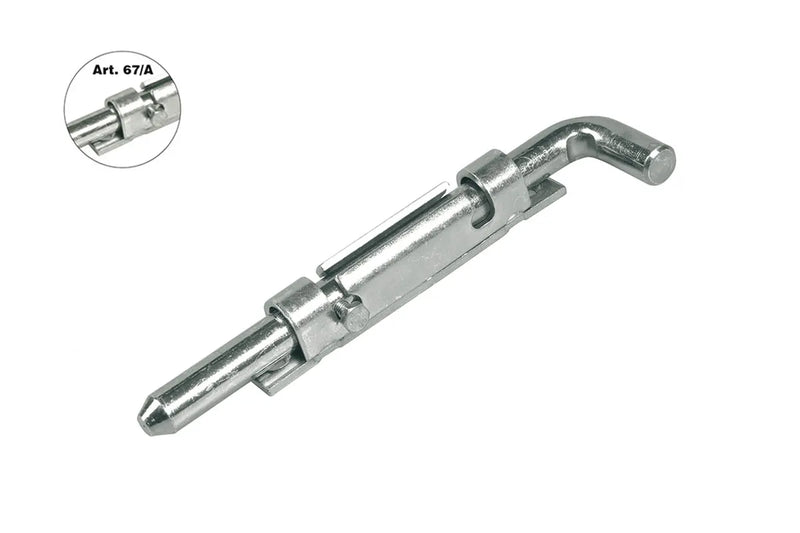 Paletto chiavistello catenaccio per chiusura e apertura di cancelli in acciaio zincato 30/50 cm