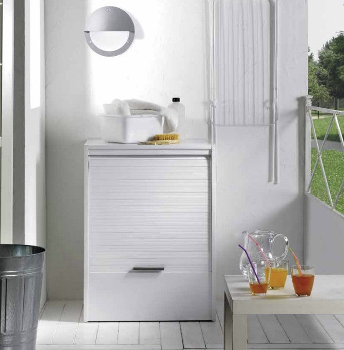Mobile armadio coprilavatrice a serrandina in plastica resina L67xP59xH91cm Garofalo