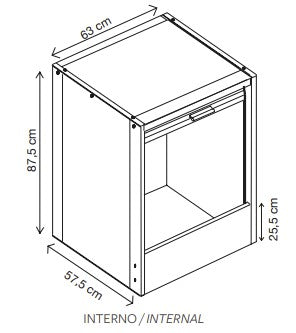 Mobile armadio coprilavatrice a serrandina in plastica resina L67xP59xH91cm Garofalo