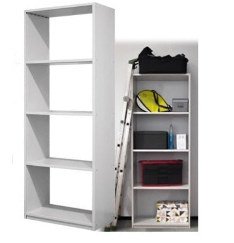 Scaffale libreria modulare con ripiani in PVC bianco da interno ed esterno Dolly