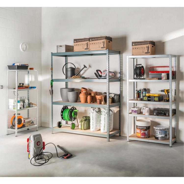 Scaffale in metallo zincato a 4 piani in Kit - Brixo Zip