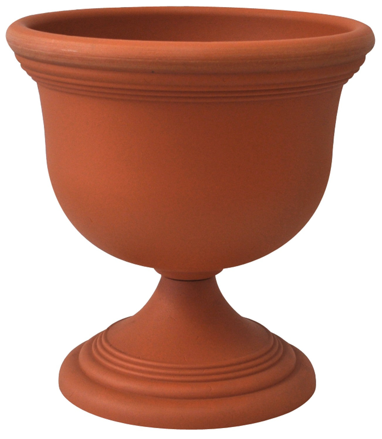 Vaso a calice in plastica color terracotta 40 cm