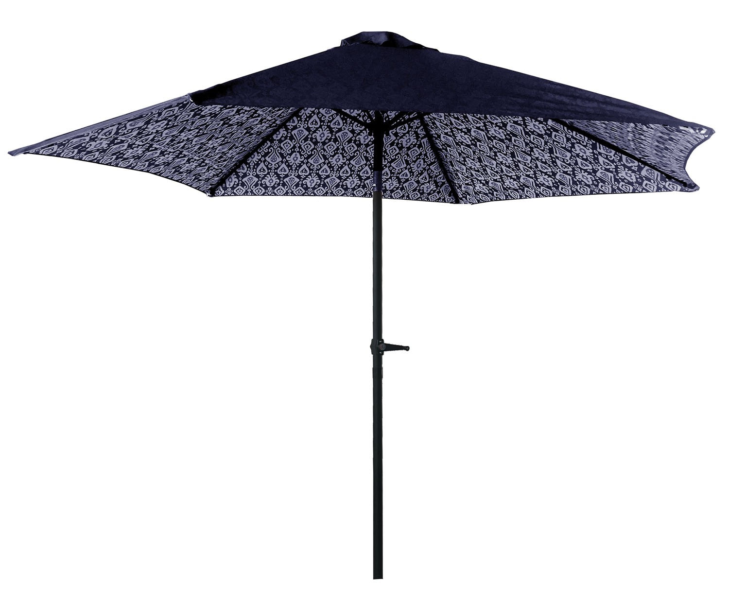 Ombrellone da giardino 270 cm con doppio tetto in acciaio orientabile blu navy