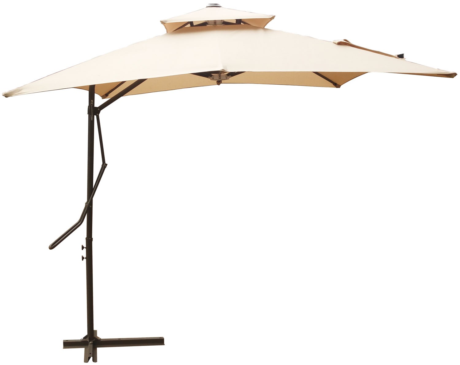 Ombrellone laterale Push up in acciaio 250x250 cm Beige Garden Deluxe Collection