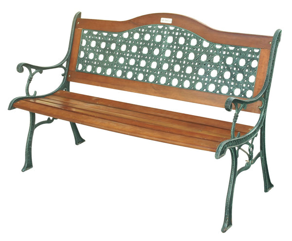 Panchina per esterno in Ghisa Rattan Arc 126x60cm Garden Deluxe Collection