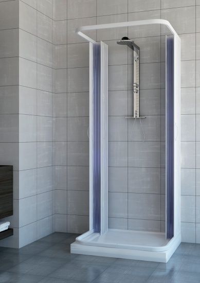 Box doccia con apertura centrale in PVC BRIXO modello MANTA 90 x 90 x 90 cm.
