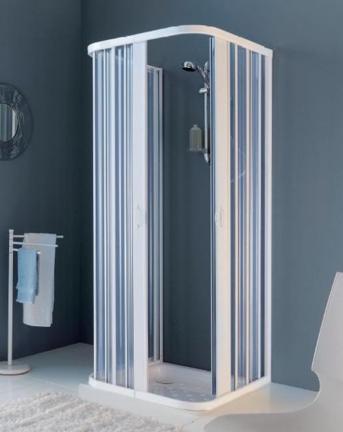 Box doccia con apertura centrale in PVC BRIXO modello MANTA 90 x 90 x 90 cm.