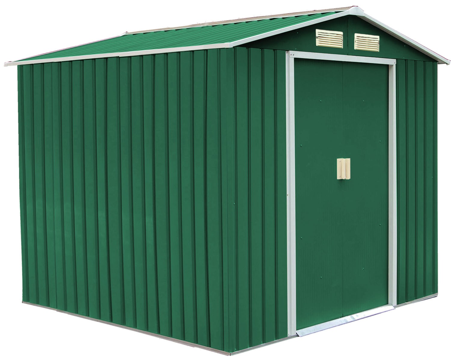 Casetta Box in lamiera acciaio 2 porte scorrevoli Garden Cottage Metalgreen L340