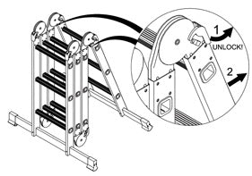 Scala in alluminio regolabile in diverse posizioni STEP UP COBRA