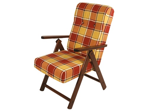 Poltrona sedia Molisana bis in legno massello regolabile in 4 posizioni