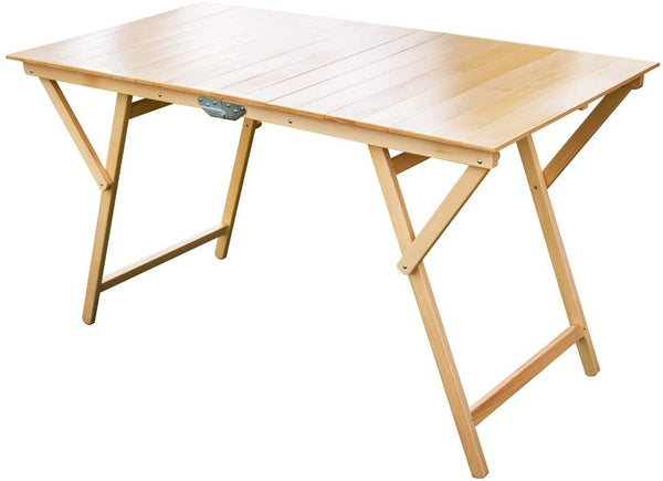 Tavolo pieghevole in legno massello di faggio 140x70xH72 cm
